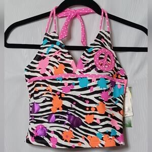 RADIO FIJI Girls Multi- Colors Tankini Top Swimwear. Size 10
